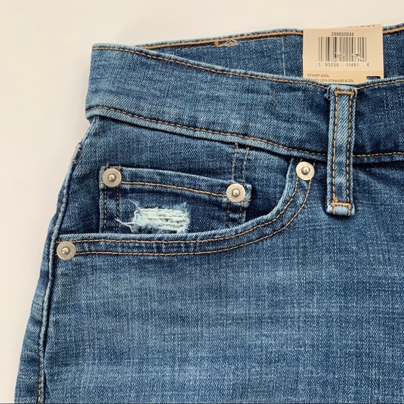 Levi’s Distressed Mid Length Denim Jean Short 27 NWT - Picture 6 of 9